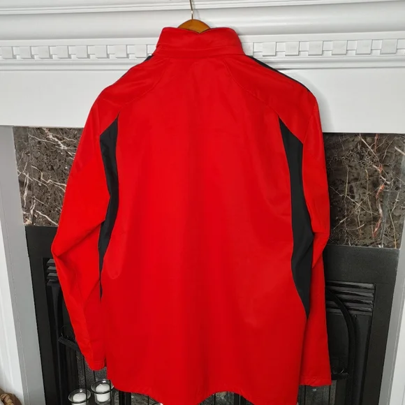 ADIDAS MENS DRIVE 2 WINDBREAKER FULL FRONT ZIP JACKET WITH STOWAWAY HOOD, RED M - Picture 4 of 14
